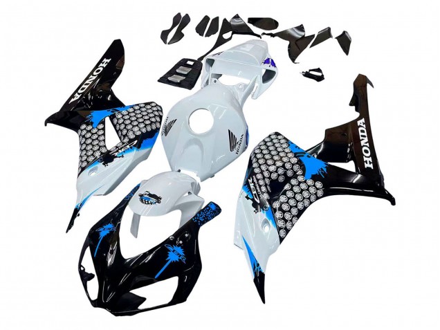 2006-2007 Honda CBR1000RR Motorcycle Fairing - White Blue Glossy Black Australia