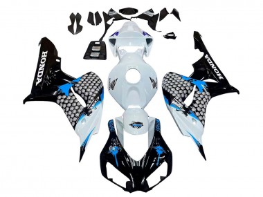 Affordable 2006-2007 Honda CBR1000RR Motorcycle Fairing - White Blue Glossy Black Australia