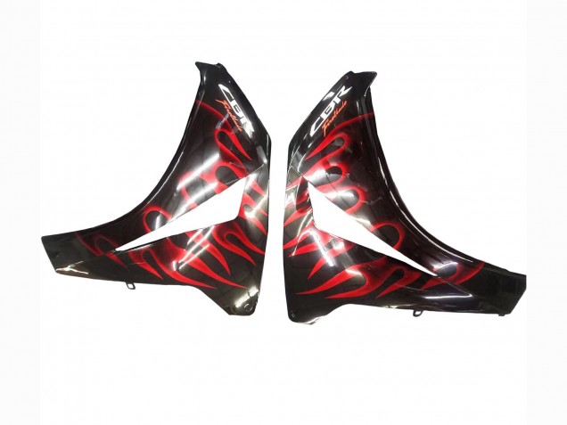 2008-2011 Honda CBR1000RR Motorcycle Fairing - Glossy Black Red Flame Australia
