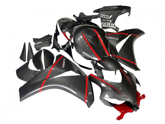 2008-2011 Honda CBR1000RR Motorcycle Fairings - Black Carbon Fiber Red Australia
