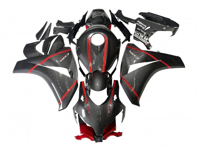 2008-2011 Honda CBR1000RR Motorcycle Fairings - Black Carbon Fiber Red Australia