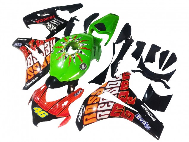 2008-2011 Honda CBR1000RR Motorcycle Fairings - Green Orange Glossy Black Rossi Michelin 46 Australia