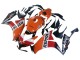 2012-2016 Honda CBR1000RR Motorcycle Fairings - Orange White Red Repsol Australia