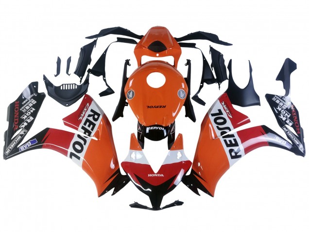 2012-2016 Honda CBR1000RR Motorcycle Fairings - Orange White Red Repsol Australia