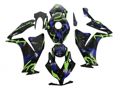 Affordable 2012-2016 Honda CBR1000RR Motorcycle Fairings - Green Blue Glossy Black Australia