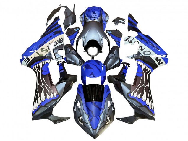 2017-2023 Honda CBR1000RR Motorcycle Fairings - Blue Grey Glossy Black Monster Australia