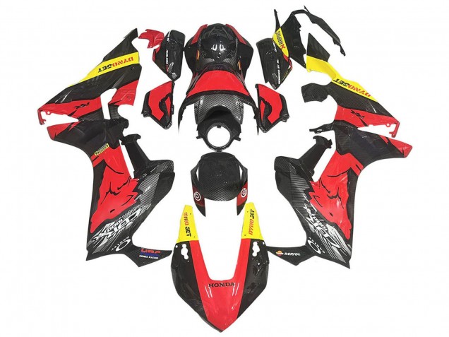 2017-2023 Honda CBR1000RR Motorcycle Fairings - Red Yellow Black Carbon Fiber Australia