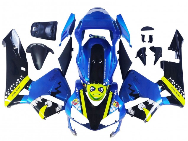 2003-2004 Honda CBR600RR Motorcycle Fairings - Blue Neon Yellow Glossy Black Shark Australia