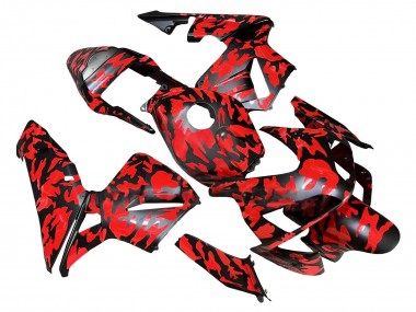 Affordable 2003-2004 Honda CBR600RR Motorcycle Fairings - Black Red Grey Camouflage Australia