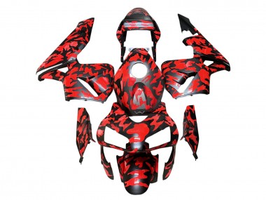 Affordable 2003-2004 Honda CBR600RR Motorcycle Fairings - Black Red Grey Camouflage Australia