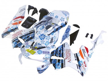 Affordable 2003-2004 Honda CBR600RR Motorcycle Fairings - White Blue Red Nastro Azzurro 46 Australia