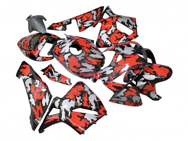 Affordable 2005-2006 Honda CBR600RR Motorcycle Fairings - Black with Red Grey Camouflage Australia