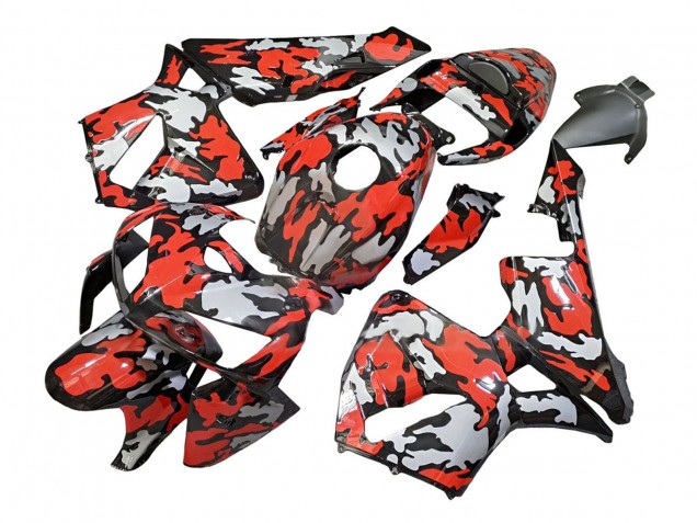 2005-2006 Honda CBR600RR Motorcycle Fairings - Black with Red Grey Camouflage Australia