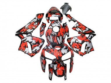 Affordable 2005-2006 Honda CBR600RR Motorcycle Fairings - Black with Red Grey Camouflage Australia