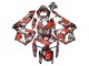 2005-2006 Honda CBR600RR Motorcycle Fairings - Black with Red Grey Camouflage Australia