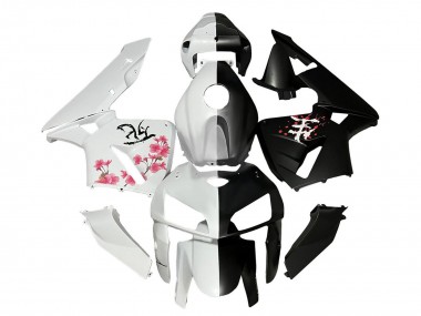Affordable 2005-2006 Honda CBR600RR Motorcycle Fairings - Black White with Cherry Blossom Australia