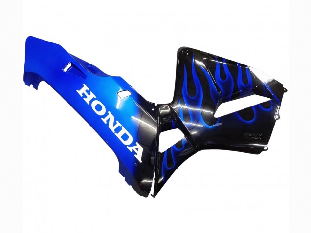 2005-2006 Honda CBR600RR Motorcycle Fairing - Glossy Black Blue Flame Australia