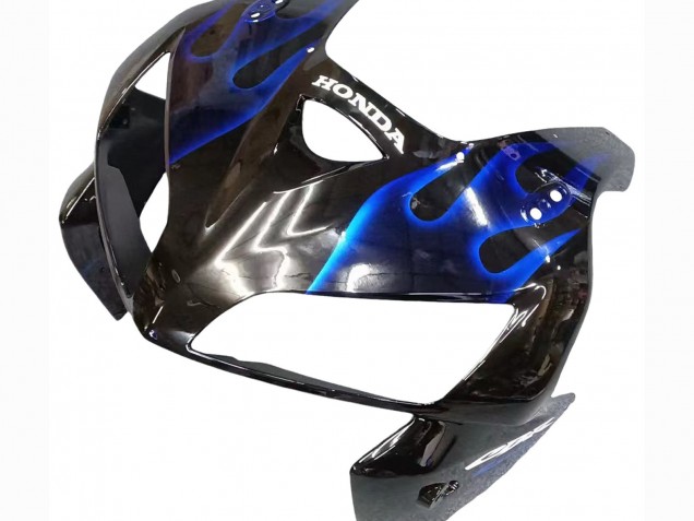 2005-2006 Honda CBR600RR Motorcycle Fairing - Glossy Black Blue Flame Australia