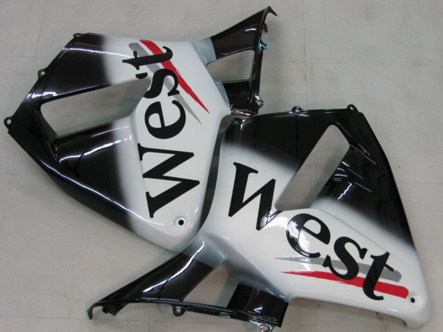 2005-2006 Honda CBR600RR Motorcycle Fairings - Glossy Black White West Australia