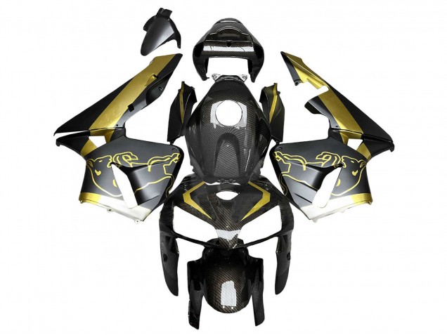 2005-2006 Honda CBR600RR Motorcycle Fairings - Black Gold Carbon Fiber Australia