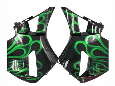 Affordable 2005-2006 Honda CBR600RR Motorcycle Fairings - Glossy Black Green Flame Australia