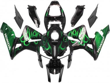 Affordable 2005-2006 Honda CBR600RR Motorcycle Fairings - Glossy Black Green Flame Australia