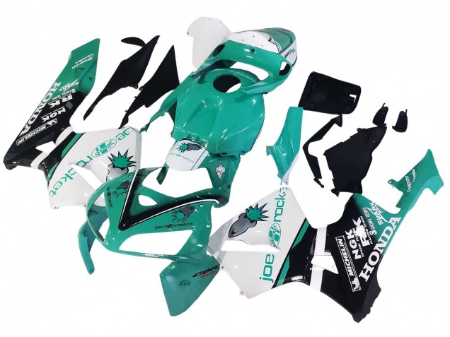 2005-2006 Honda CBR600RR Motorcycle Fairings - Light Green White Glossy Black Joe Rocket Australia