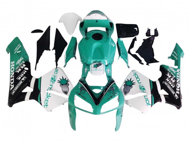 2005-2006 Honda CBR600RR Motorcycle Fairings - Light Green White Glossy Black Joe Rocket Australia
