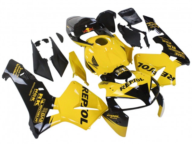 2005-2006 Honda CBR600RR Motorcycle Fairings - Yellow Black Repsol Australia