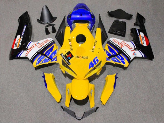 2005-2006 Honda CBR600RR Motorcycle Fairings - Yellow Blue White Nastro Azzurro 46 Australia