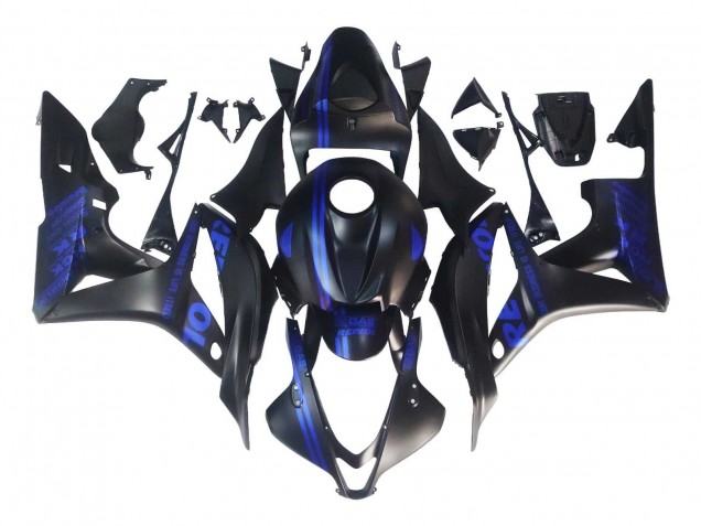 2007-2008 Honda CBR600RR Motorcycle Fairings - Matte Black Blue Repsol Australia