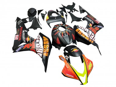 Affordable 2007-2008 Honda CBR600RR Motorcycle Fairings - Matte Black Orange Red Rossi Repsol 46 Australia