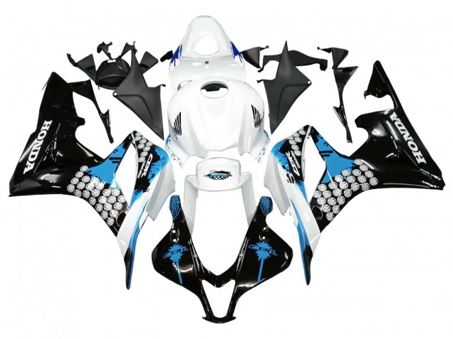 2007-2008 Honda CBR600RR Motorcycle Fairings - White Light Blue Glossy Black Australia