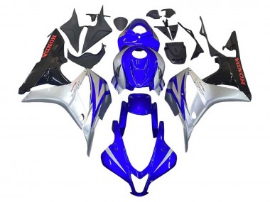 Affordable 2007-2008 Honda CBR600RR Motorcycle Fairings - Silver Blue Glossy Black Racing Australia