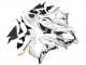 2007-2008 Honda CBR600RR Motorcycle Fairing - White Gold Glossy Black Playboy Australia