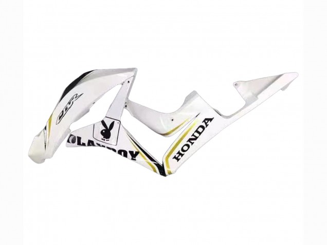 2007-2008 Honda CBR600RR Motorcycle Fairing - White Gold Glossy Black Playboy Australia