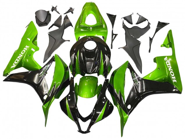 2007-2008 Honda CBR600RR Motorcycle Fairing Kits - Green Glossy Black Australia