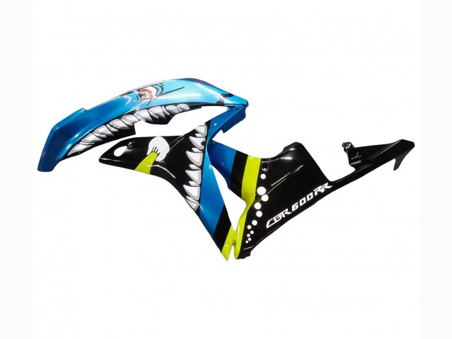 2007-2008 Honda CBR600RR Motorcycle Fairings - Green Yellow Glossy Black Shark 46 Australia