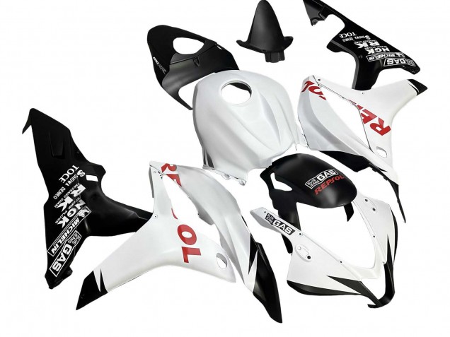 2007-2008 Honda CBR600RR Motorcycle Fairings - White Matte Black Red Repsol Australia