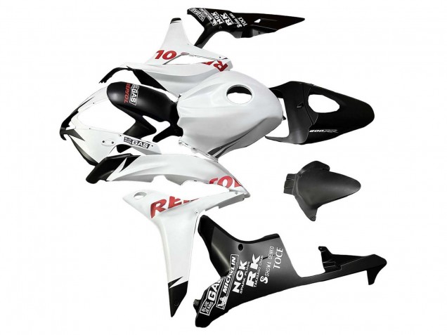 2007-2008 Honda CBR600RR Motorcycle Fairings - White Matte Black Red Repsol Australia