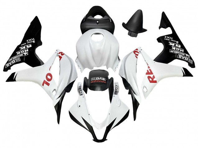 2007-2008 Honda CBR600RR Motorcycle Fairings - White Matte Black Red Repsol Australia