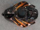 2007-2008 Honda CBR600RR Motorcycle Fairings - Glossy Black Orange Flame Australia