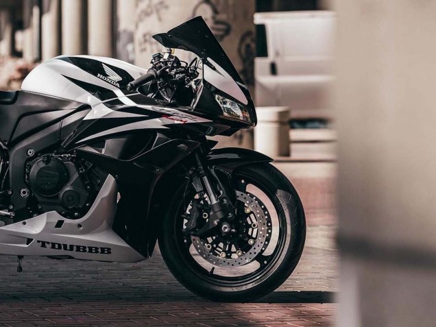 2007-2008 Honda CBR600RR Motorcycle Fairings - White Black Racing Australia