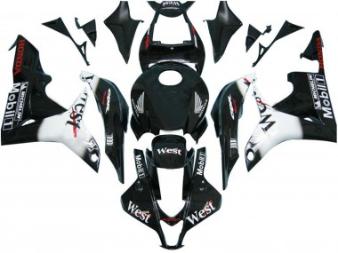 Affordable 2007-2008 Honda CBR600RR Motorcycle Fairings - Glossy Black White West Australia
