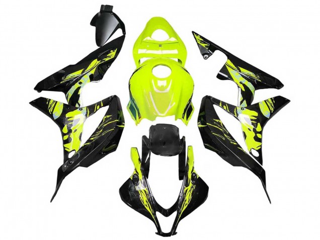 2007-2008 Honda CBR600RR Motorcycle Fairings - Yellow Glossy Black Australia