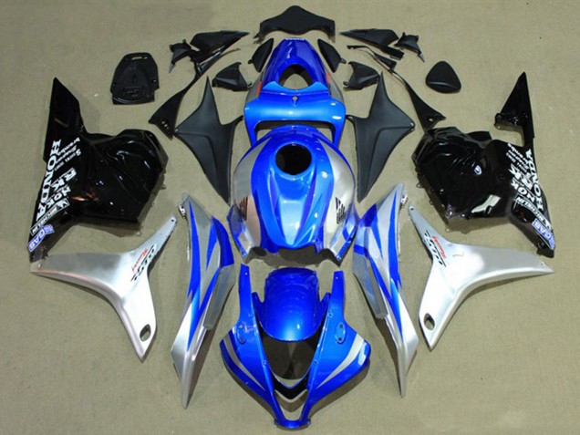 2009-2012 Honda CBR600RR Motorcycle Fairings - Silver Blue Glossy Black Racing Australia