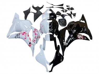 Affordable 2009-2012 Honda CBR600RR Motorcycle Fairings - White Cherry Blossom Glossy Black Australia