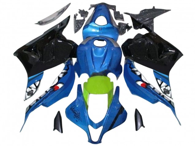 2009-2012 Honda CBR600RR Motorcycle Fairings - Blue Green Glossy Black Shark Australia