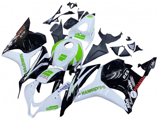 2009-2012 Honda CBR600RR Motorcycle Fairings - White Green Glossy Black Hannspree Australia