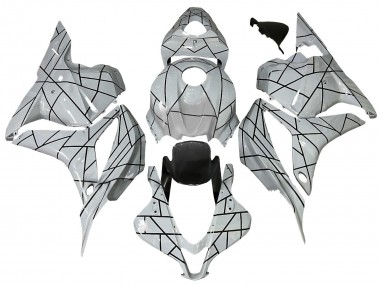 Affordable 2009-2012 Honda CBR600RR Motorcycle Fairings - White Grey Black Lines Australia